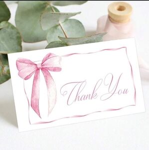 25 PCS Elegant Ribbon Thank You Cards